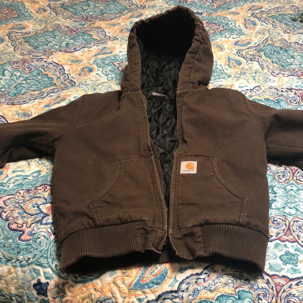 Boys brown charhartt jacket 7-8